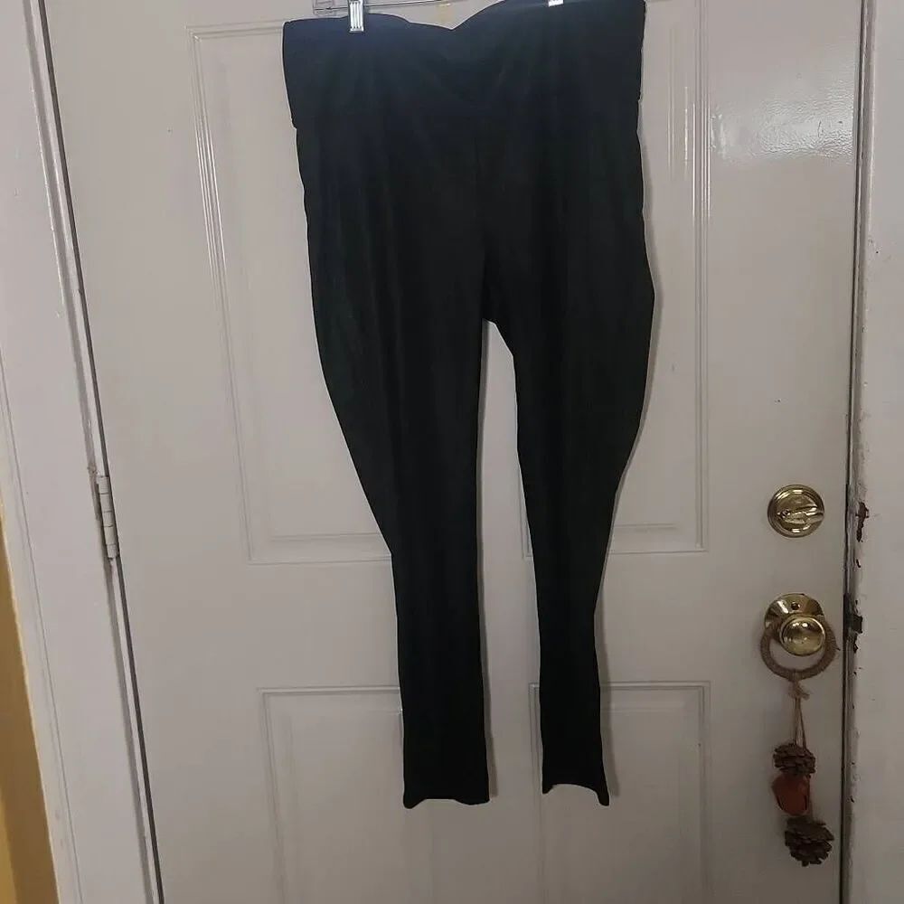 Seven7 faux leather black dressy leggings women's size XL